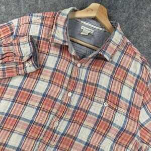 Carbon 2 Cobalt Shirt Mens Large Plaid Button Up Casual Lightweight Long Sleeve